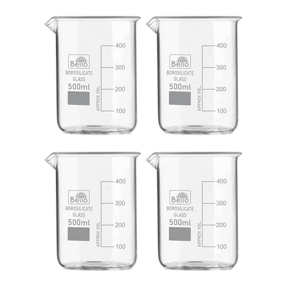 Bello Borosilicate 3.3 Glass Beaker with Graduation Marks,Beakers for school collage chemistry lab laboratory