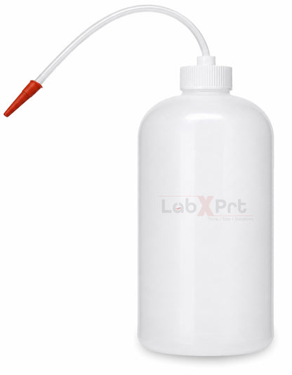 Labxprt Polypropylene Wash Bottle Screw Cap with Flexible Tube for Dispensing Liquid -for lab laboratories scientific Chemistry