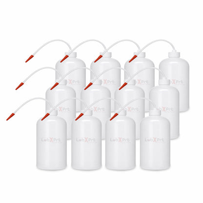 Labxprt Polypropylene Wash Bottle Screw Cap with Flexible Tube for Dispensing Liquid -for lab laboratories scientific Chemistry