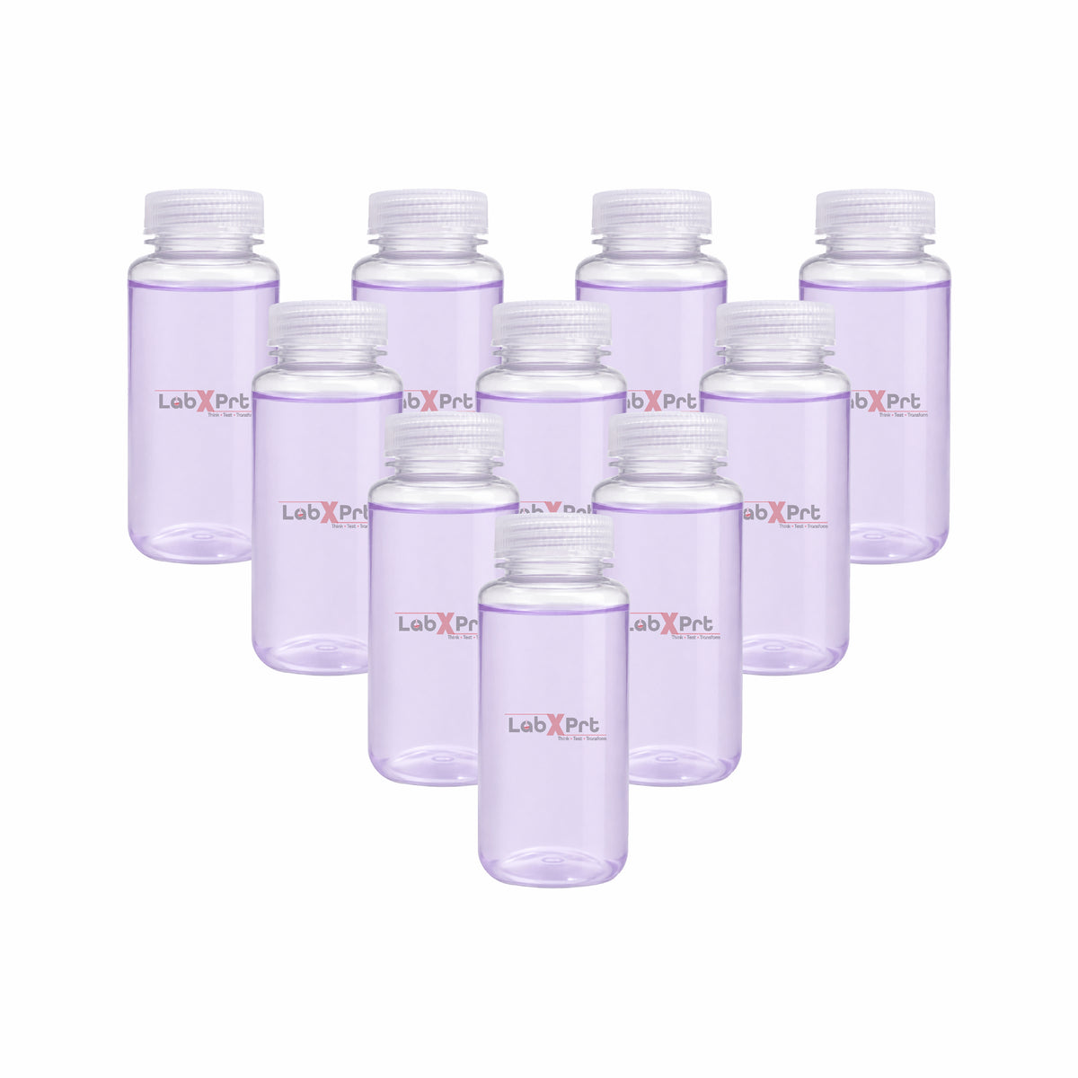 LABXPRT Polypropylene Wide Mouth Reagent Bottles, Translucent Plastic Sample Storage Containers with Screw Cap, Laboratory Water Sample & Liquid Storage Bottles,