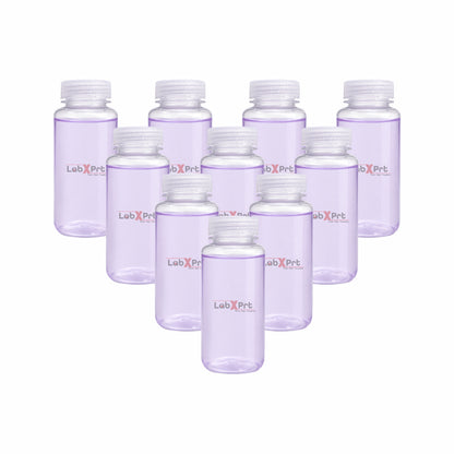 LABXPRT Polypropylene Wide Mouth Reagent Bottles, Translucent Plastic Sample Storage Containers with Screw Cap, Laboratory Water Sample & Liquid Storage Bottles,