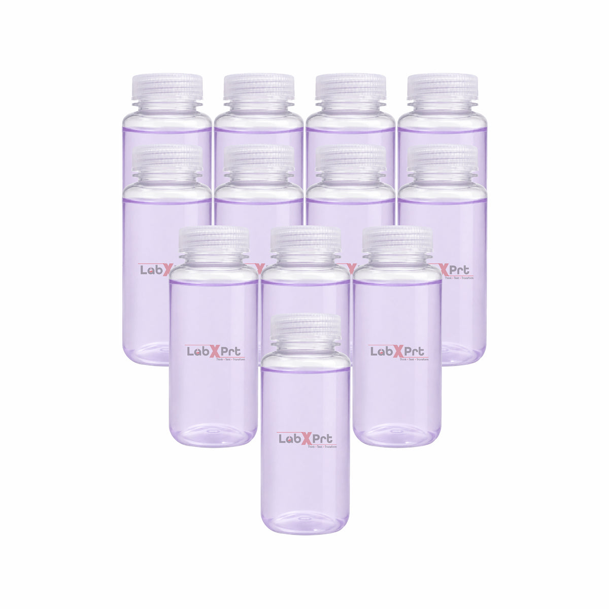 LABXPRT Polypropylene Wide Mouth Reagent Bottles, Translucent Plastic Sample Storage Containers with Screw Cap, Laboratory Water Sample & Liquid Storage Bottles,