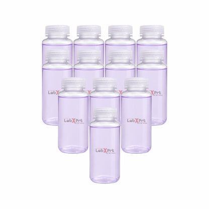 LABXPRT Polypropylene Wide Mouth Reagent Bottles, Translucent Plastic Sample Storage Containers with Screw Cap, Laboratory Water Sample & Liquid Storage Bottles,