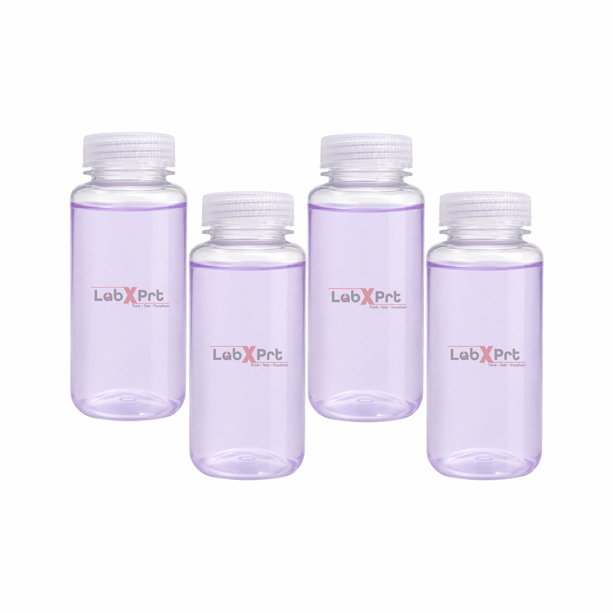 LABXPRT Polypropylene Wide Mouth Reagent Bottles, Translucent Plastic Sample Storage Containers with Screw Cap, Laboratory Water Sample & Liquid Storage Bottles,