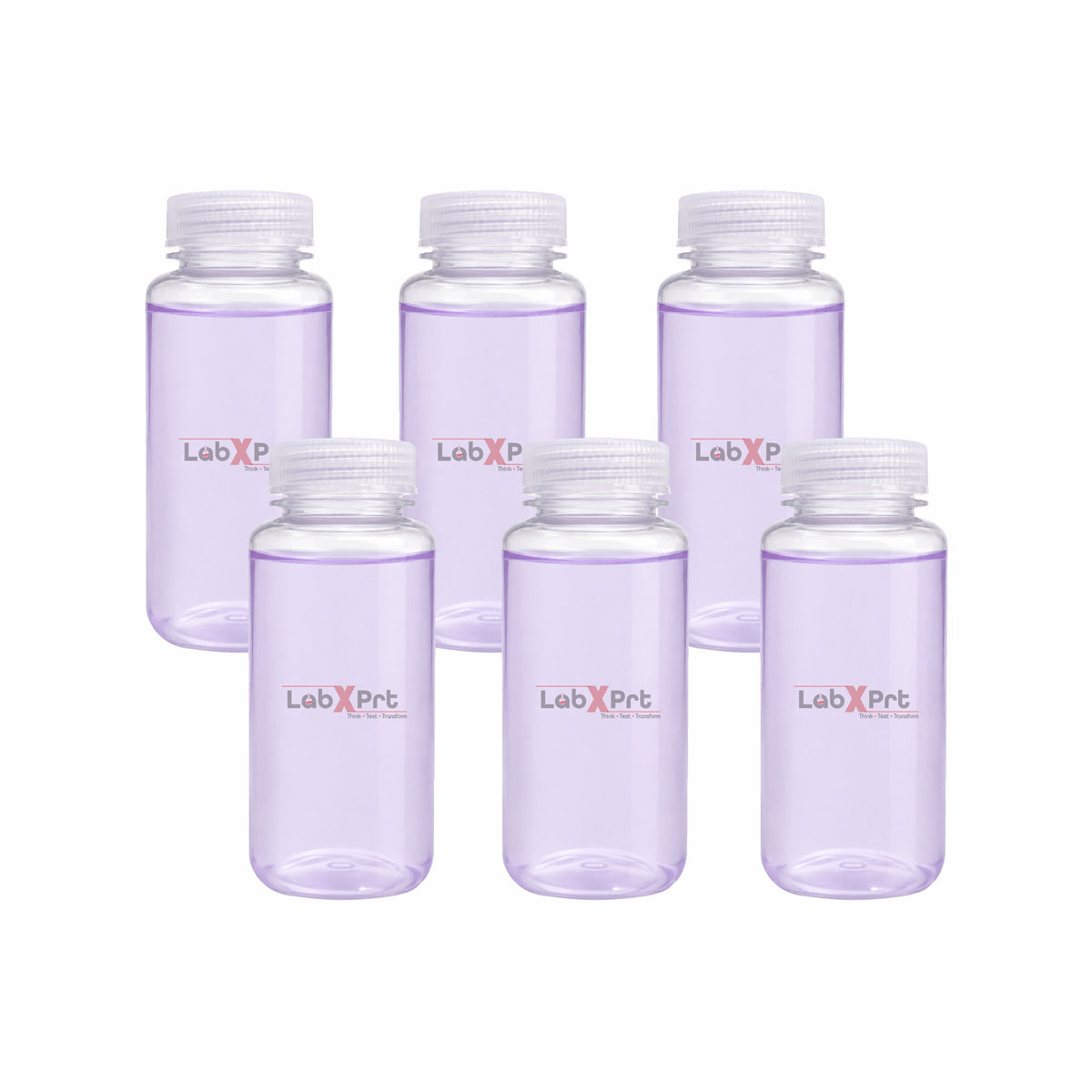 LABXPRT Polypropylene Wide Mouth Reagent Bottles, Translucent Plastic Sample Storage Containers with Screw Cap, Laboratory Water Sample & Liquid Storage Bottles,