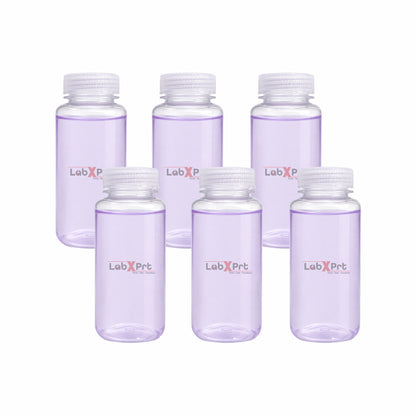 LABXPRT Polypropylene Wide Mouth Reagent Bottles, Translucent Plastic Sample Storage Containers with Screw Cap, Laboratory Water Sample & Liquid Storage Bottles,