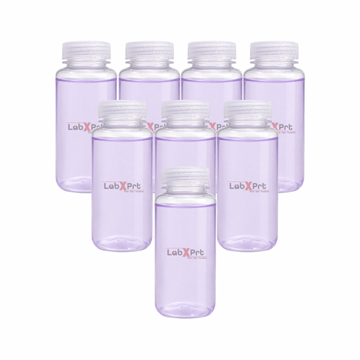LABXPRT Polypropylene Wide Mouth Reagent Bottles, Translucent Plastic Sample Storage Containers with Screw Cap, Laboratory Water Sample & Liquid Storage Bottles,