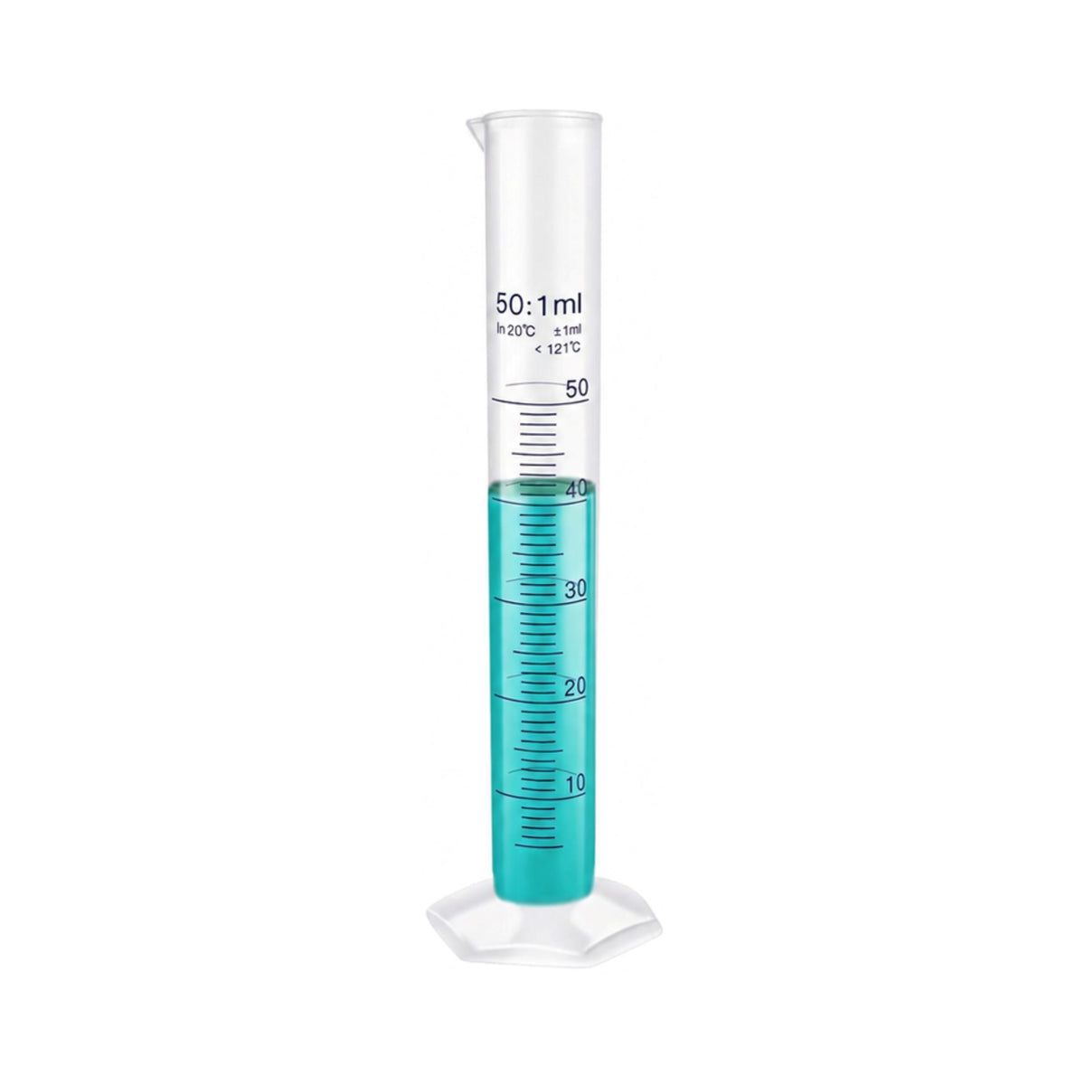 LABXPRT Transparent Plastic Graduated Cylinder, Accurate Volume Measuring Cylinders with Graduated Markings for Chemistry Labs Science Education Research & Laboratory