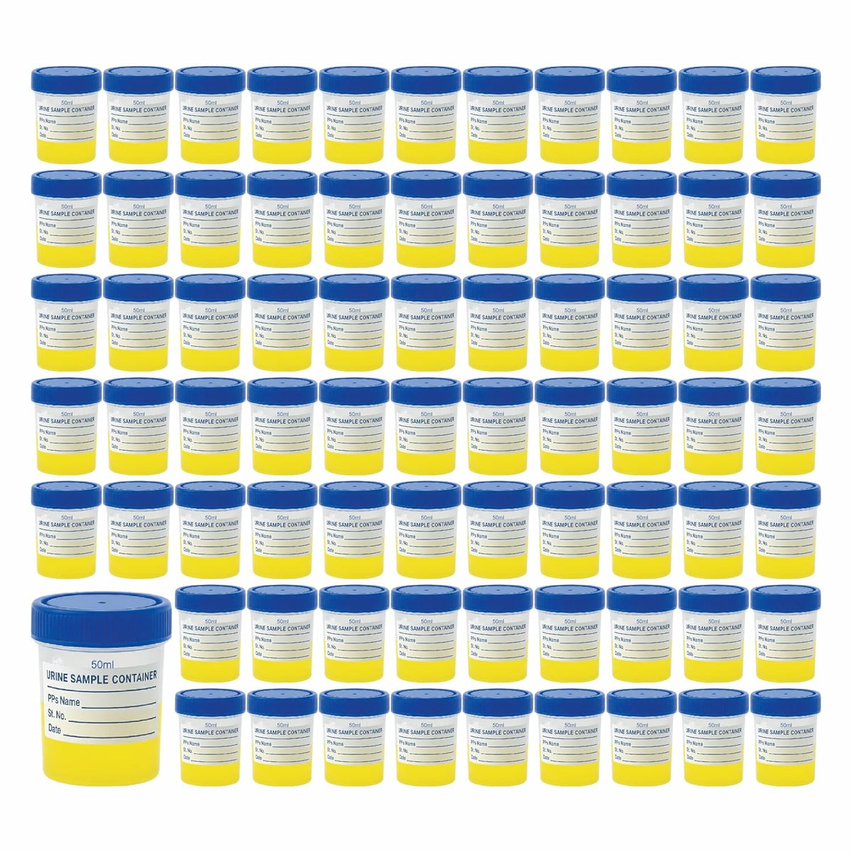 Labxprt Polypropylene Urine Sample Bottles with Lid for school collage chemistry lab laboratory Urine Sample