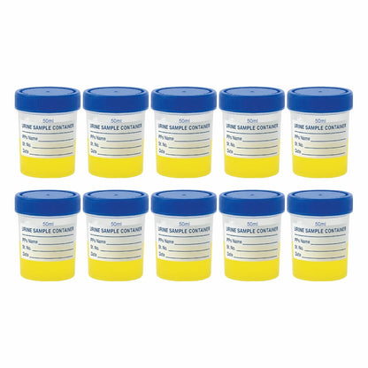 Labxprt Polypropylene Urine Sample Bottles with Lid for school collage chemistry lab laboratory Urine Sample