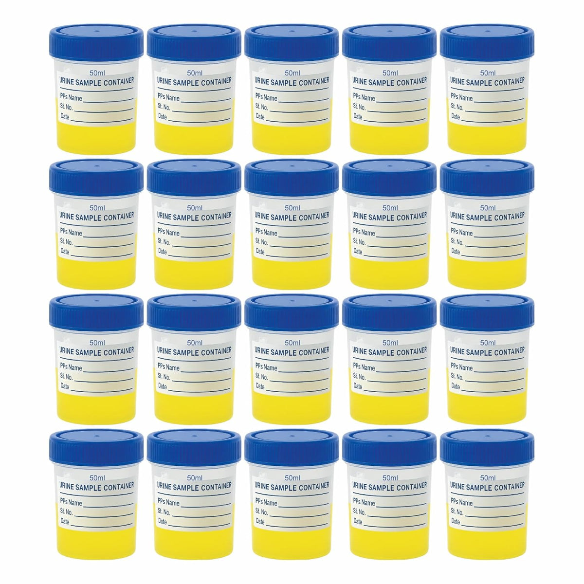 Labxprt Polypropylene Urine Sample Bottles with Lid for school collage chemistry lab laboratory Urine Sample