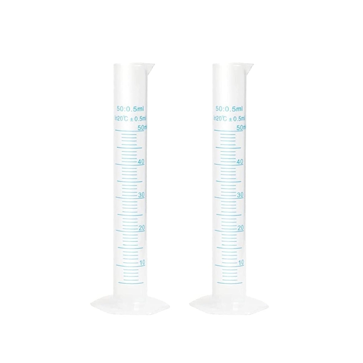 Bello Scientific Plastic Measuring Cylinder Polypropylene Material Hexagonal Base, Blue Printed Graduation