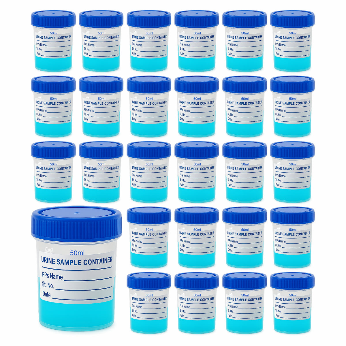 Bello Polypropylene Specimen Collection Container with Leak Proof Lid, Sterile Sample Bottle for Laboratory Testing