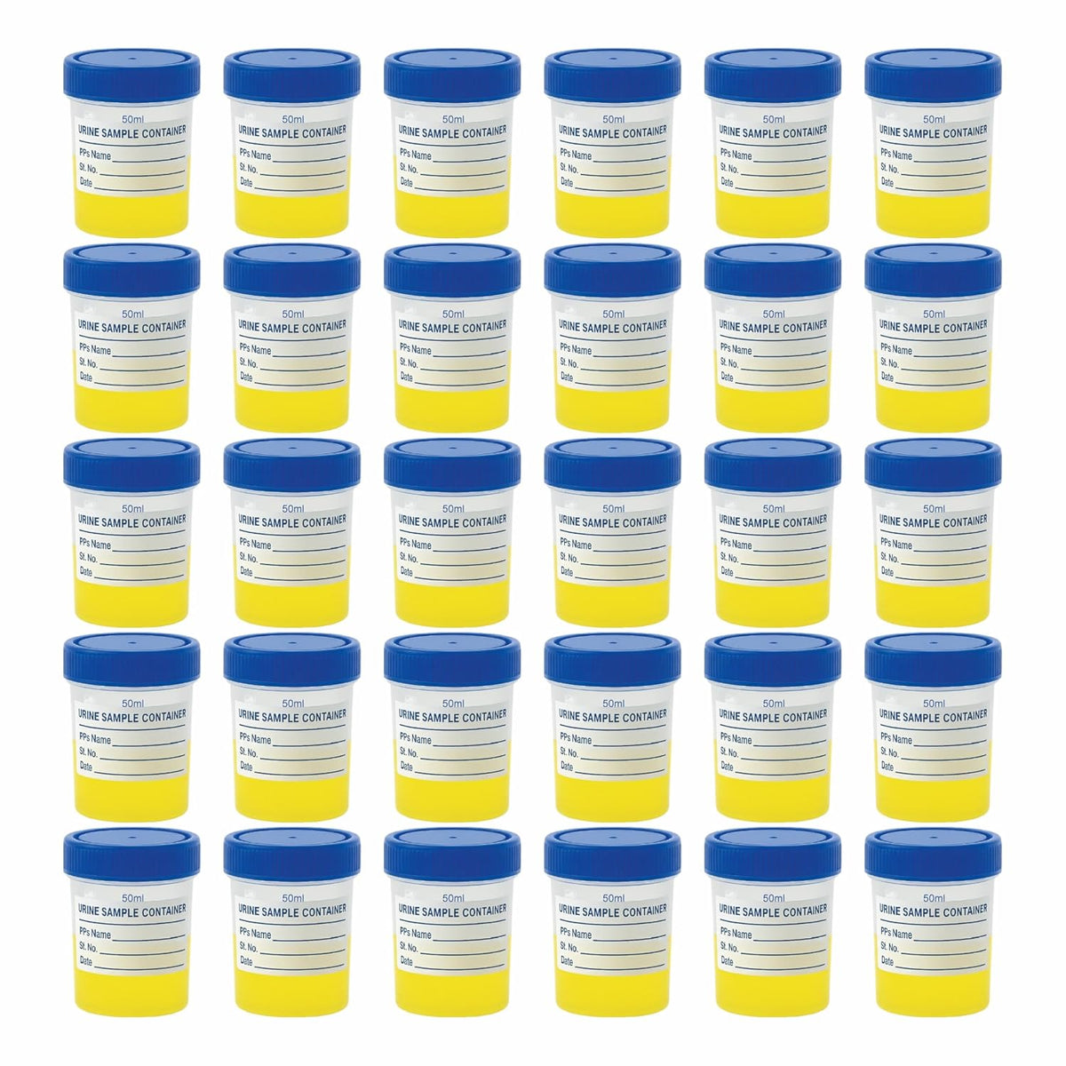 Labxprt Polypropylene Urine Sample Bottles with Lid for school collage chemistry lab laboratory Urine Sample