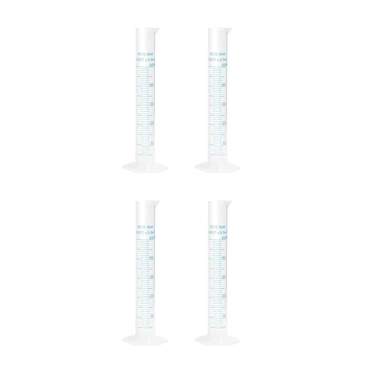 Bello Scientific Plastic Measuring Cylinder Polypropylene Material Hexagonal Base, Blue Printed Graduation