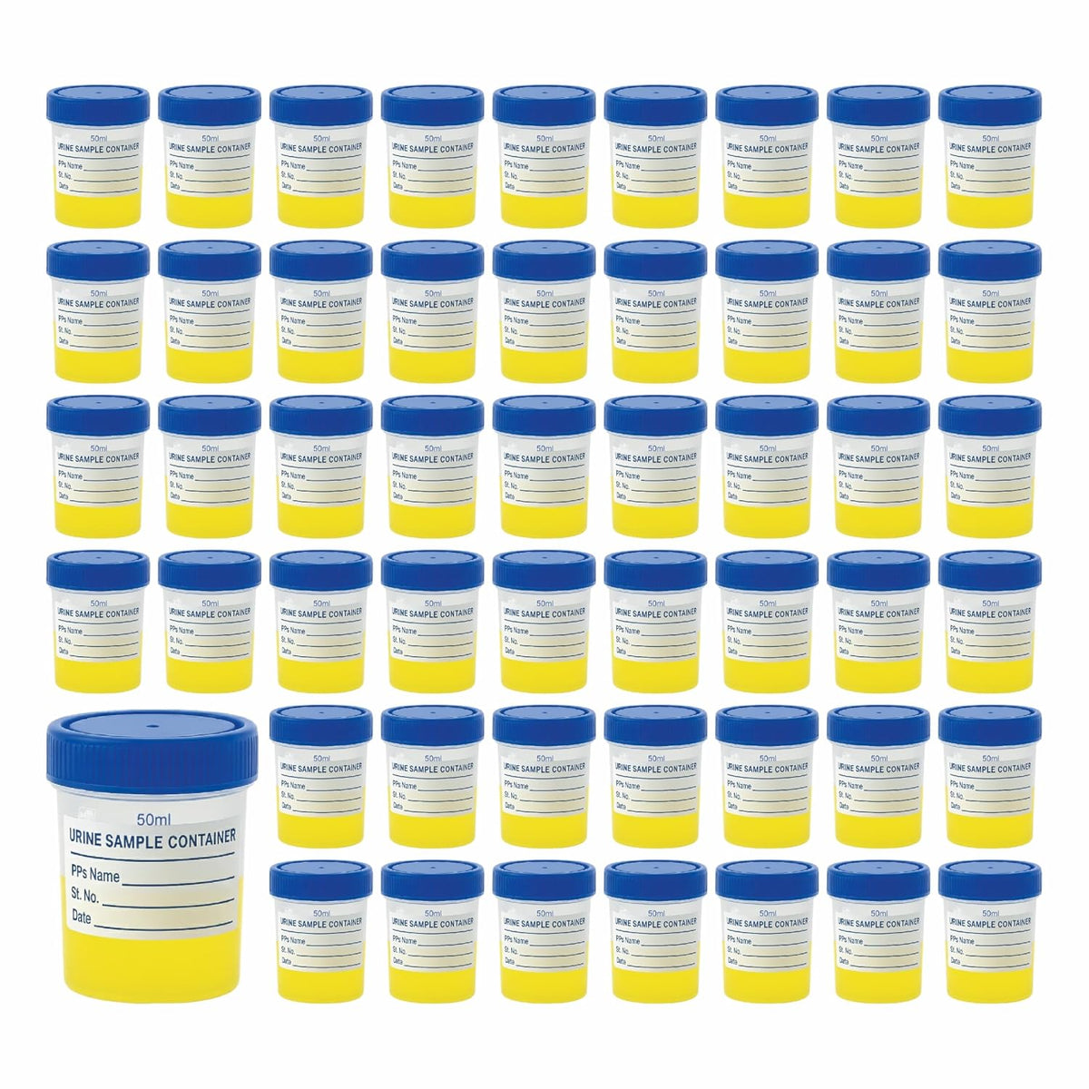 Labxprt Polypropylene Urine Sample Bottles with Lid for school collage chemistry lab laboratory Urine Sample