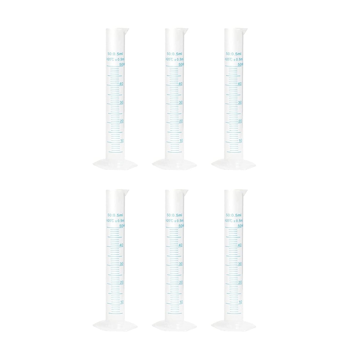 Bello Scientific Plastic Measuring Cylinder Polypropylene Material Hexagonal Base, Blue Printed Graduation
