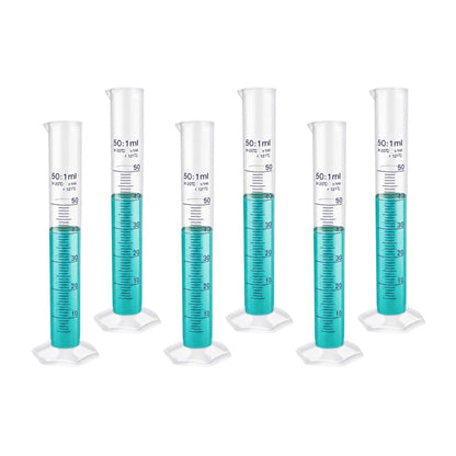 LABXPRT Transparent Plastic Graduated Cylinder, Accurate Volume Measuring Cylinders with Graduated Markings for Chemistry Labs Science Education Research & Laboratory