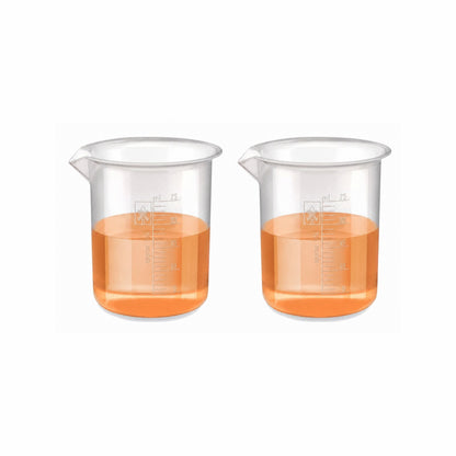 Labxprt Polypropylene Measuring Beaker | Transparent Reusable Plastic Measuring Cup for Laboratory, Liquid & Solid Measurement | Embossed Scale