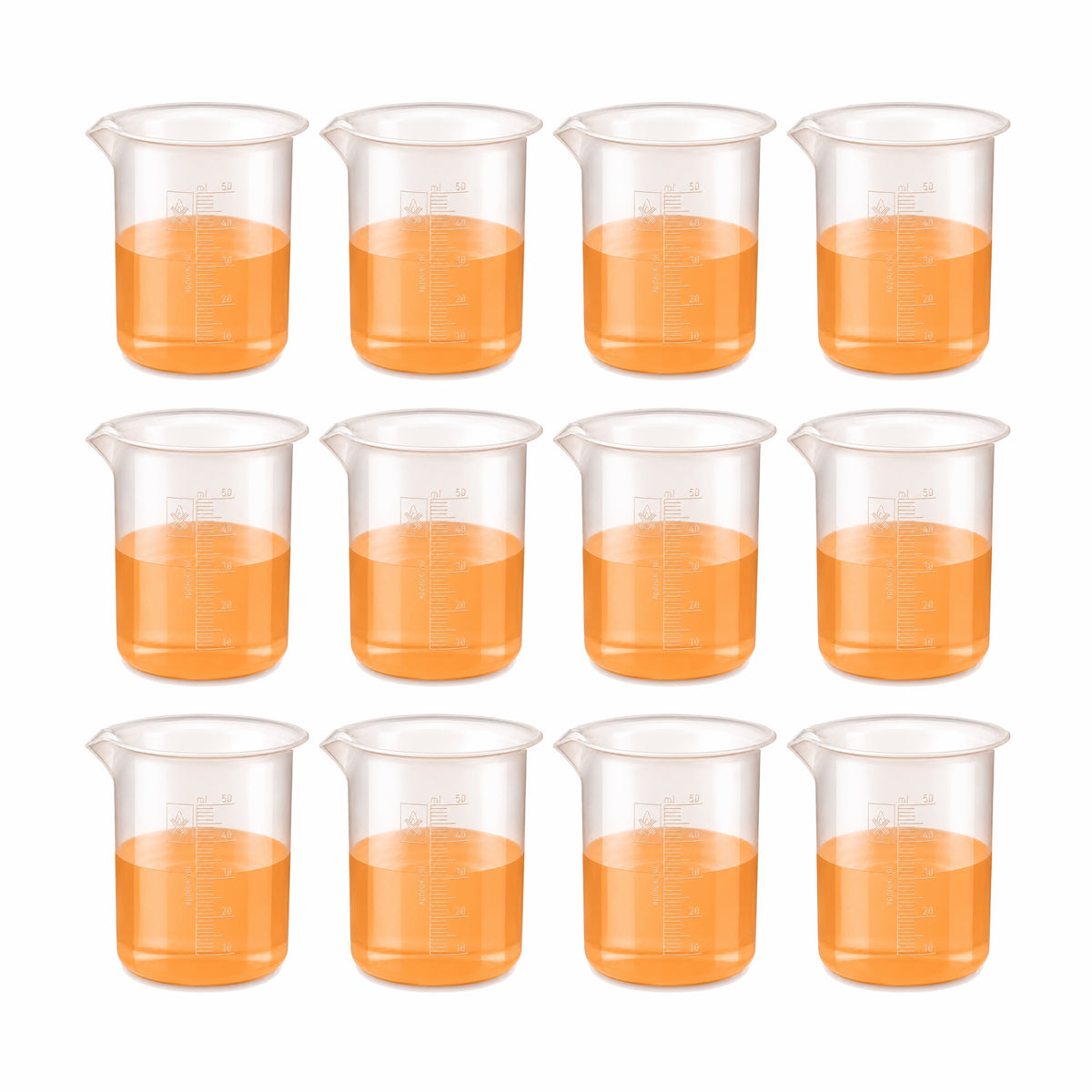 Labxprt Polypropylene Measuring Beaker | Transparent Reusable Plastic Measuring Cup for Laboratory, Liquid & Solid Measurement | Embossed Scale