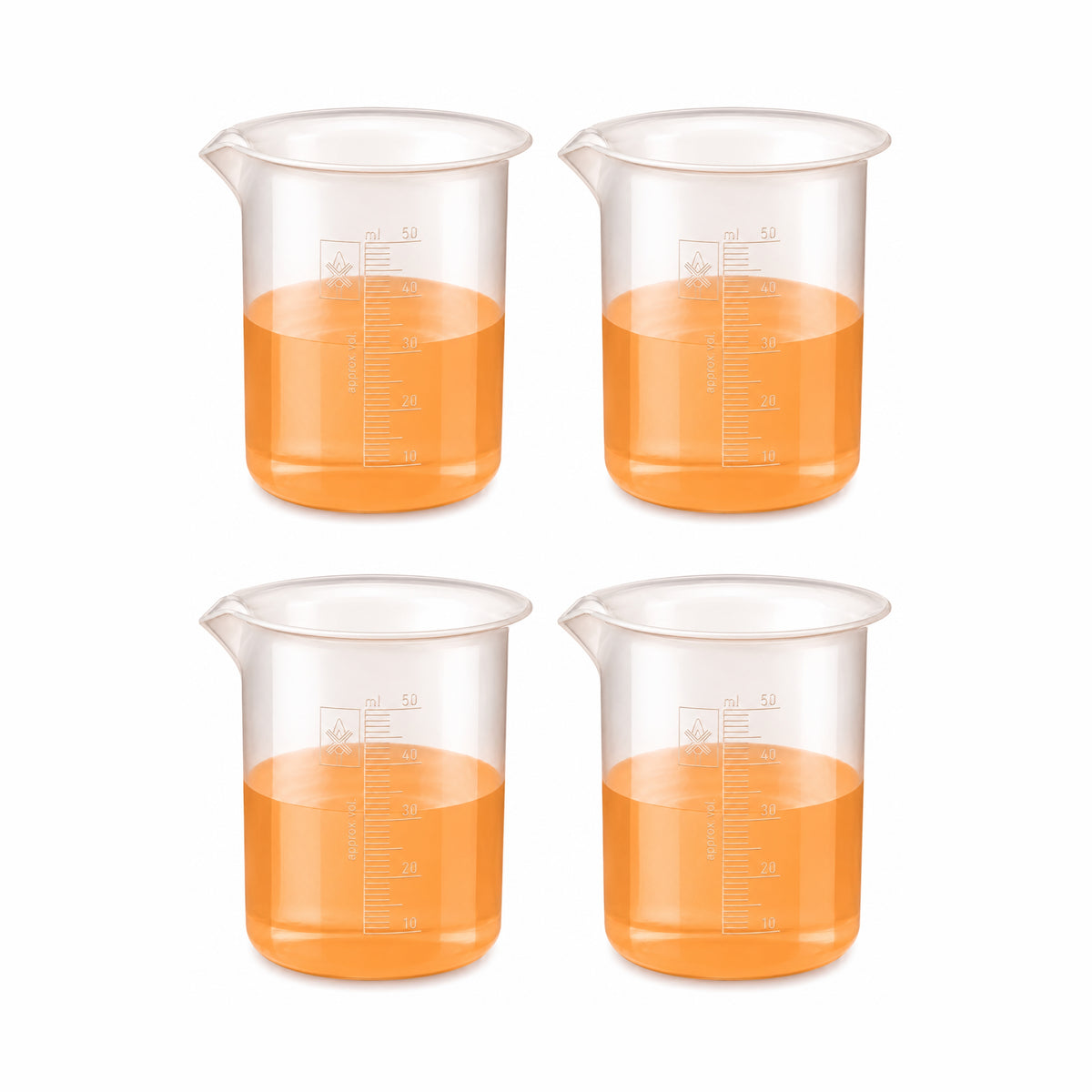 Labxprt Polypropylene Measuring Beaker | Transparent Reusable Plastic Measuring Cup for Laboratory, Liquid & Solid Measurement | Embossed Scale
