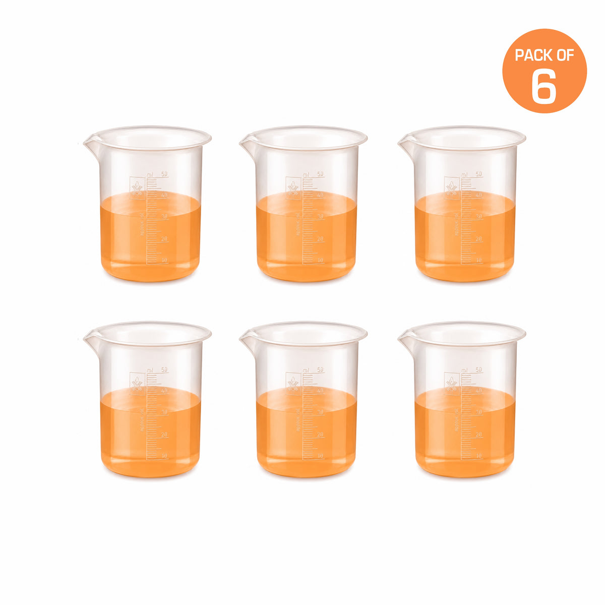 Labxprt Polypropylene Measuring Beaker | Transparent Reusable Plastic Measuring Cup for Laboratory, Liquid & Solid Measurement | Embossed Scale
