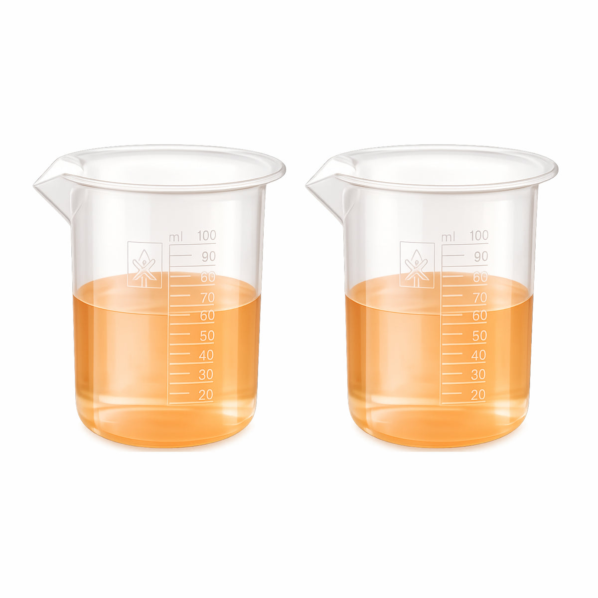 Labxprt Polypropylene Measuring Beaker | Transparent Reusable Plastic Measuring Cup for Laboratory, Liquid & Solid Measurement | Embossed Scale
