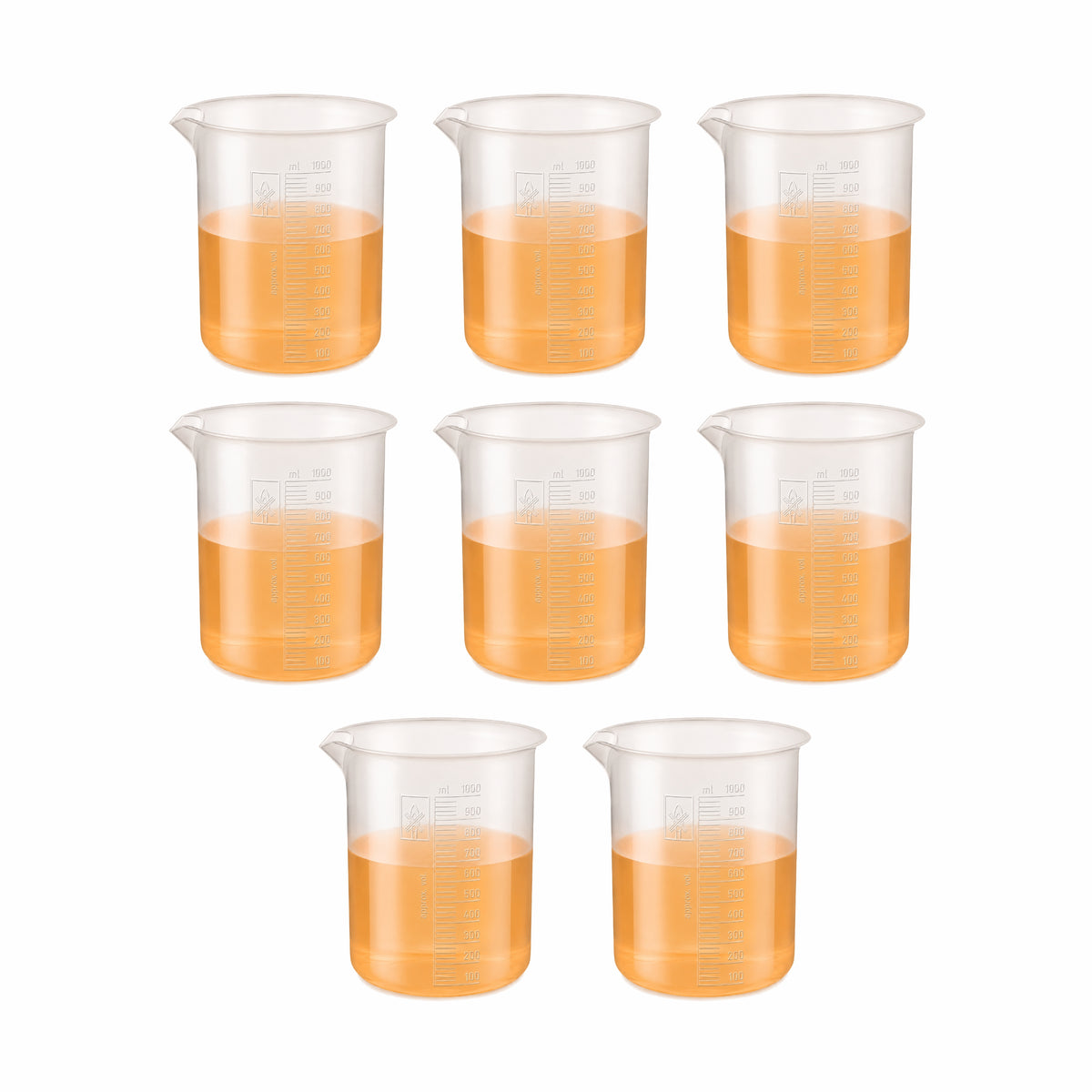 Labxprt Polypropylene Measuring Beaker | Transparent Reusable Plastic Measuring Cup for Laboratory, Liquid & Solid Measurement | Embossed Scale