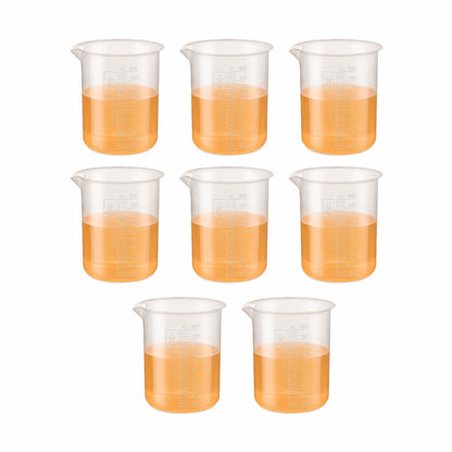 Labxprt Polypropylene Measuring Beaker | Transparent Reusable Plastic Measuring Cup for Laboratory, Liquid & Solid Measurement | Embossed Scale