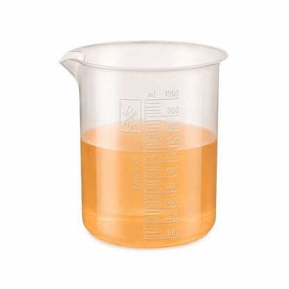 Labxprt Polypropylene Measuring Beaker | Transparent Reusable Plastic Measuring Cup for Laboratory, Liquid & Solid Measurement | Embossed Scale