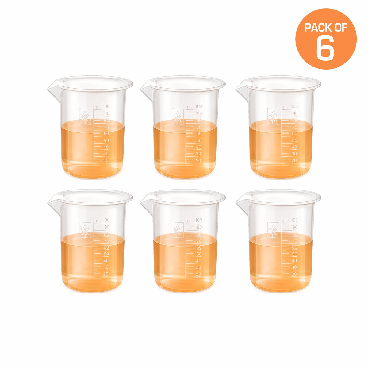 Labxprt Polypropylene Measuring Beaker | Transparent Reusable Plastic Measuring Cup for Laboratory, Liquid & Solid Measurement | Embossed Scale