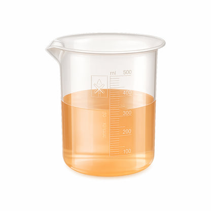 Labxprt Polypropylene Measuring Beaker | Transparent Reusable Plastic Measuring Cup for Laboratory, Liquid & Solid Measurement | Embossed Scale