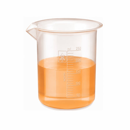 Labxprt Polypropylene Measuring Beaker | Transparent Reusable Plastic Measuring Cup for Laboratory, Liquid & Solid Measurement | Embossed Scale