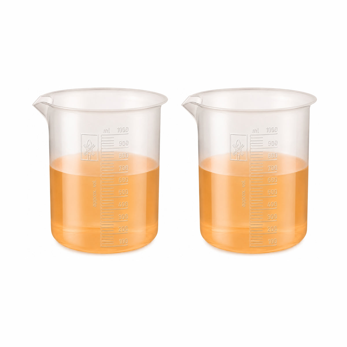 Labxprt Polypropylene Measuring Beaker | Transparent Reusable Plastic Measuring Cup for Laboratory, Liquid & Solid Measurement | Embossed Scale
