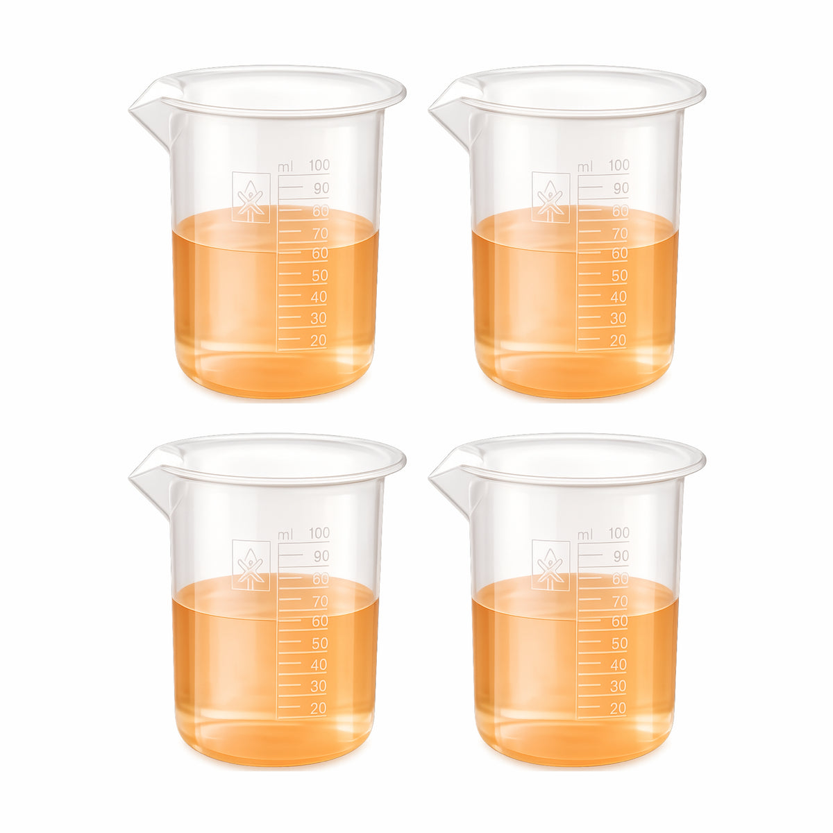 Labxprt Polypropylene Measuring Beaker | Transparent Reusable Plastic Measuring Cup for Laboratory, Liquid & Solid Measurement | Embossed Scale