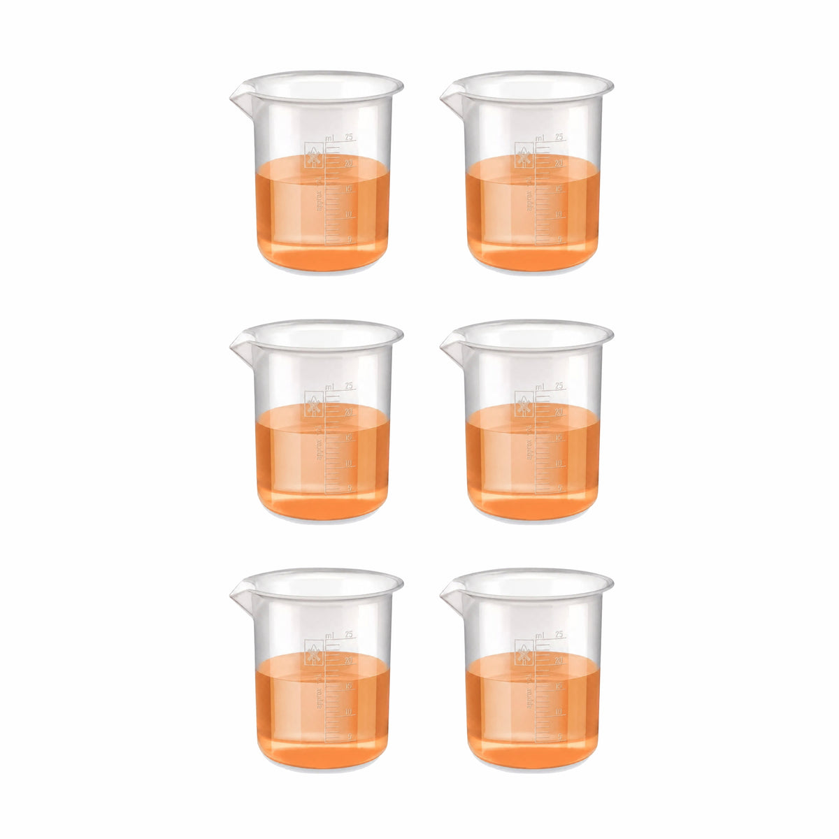 Labxprt Polypropylene Measuring Beaker | Transparent Reusable Plastic Measuring Cup for Laboratory, Liquid & Solid Measurement | Embossed Scale