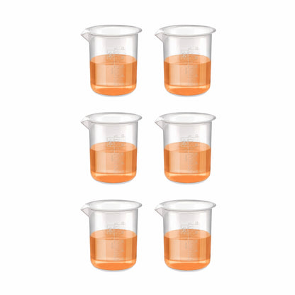 Labxprt Polypropylene Measuring Beaker | Transparent Reusable Plastic Measuring Cup for Laboratory, Liquid & Solid Measurement | Embossed Scale
