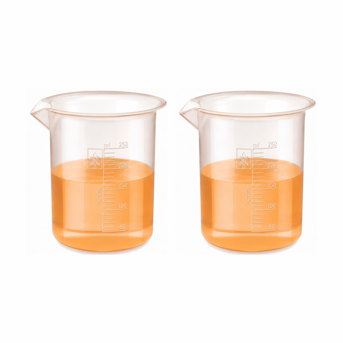 Labxprt Polypropylene Measuring Beaker | Transparent Reusable Plastic Measuring Cup for Laboratory, Liquid & Solid Measurement | Embossed Scale
